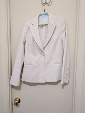 White House Black Market Cream Tailored Blazer Size 4 Career Office Jacket